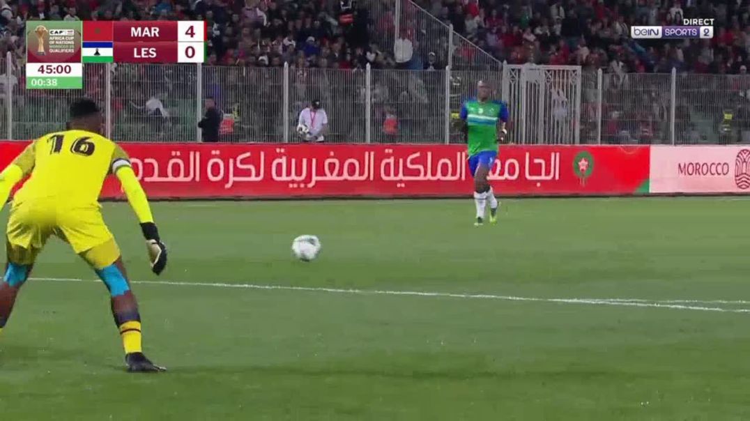 Morocco 5-0 Lesotho - Soufiane Rahimi penalty 45'+2