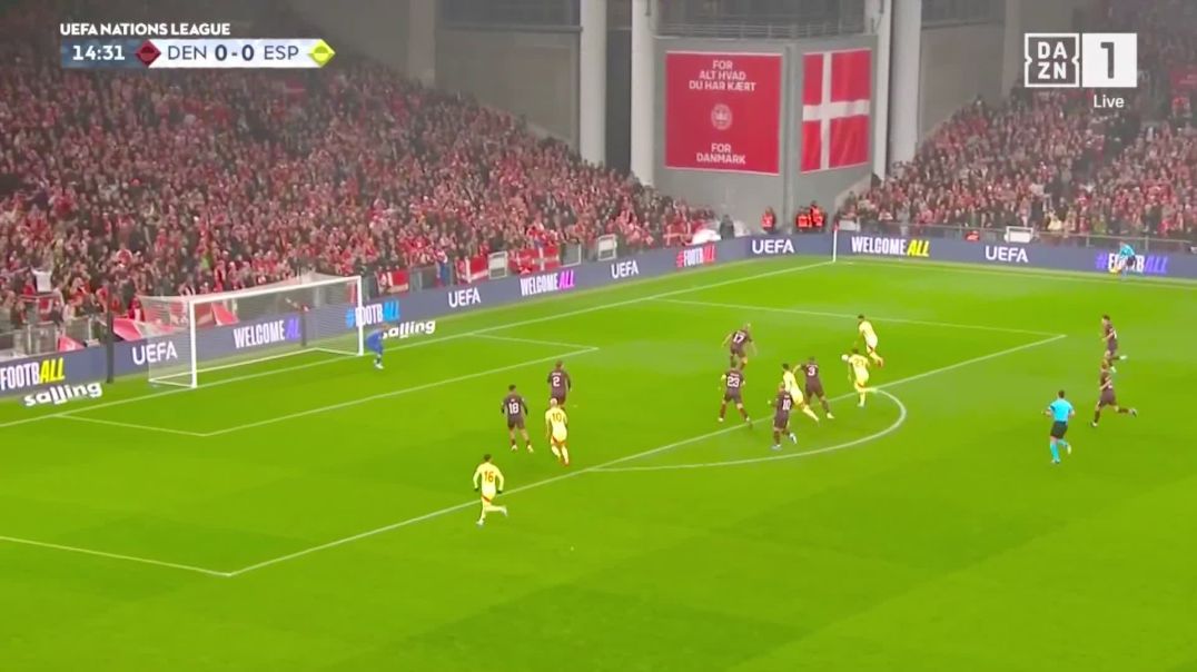 ⁣Denmark 0 - [1] Spain - Mikel Oyarzabal 15