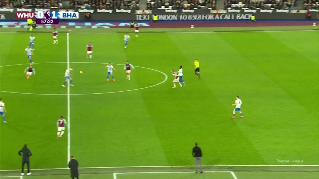 ⁣West Ham United [1] - 1 Brighton - Mohammed Kudus 58‎'‎