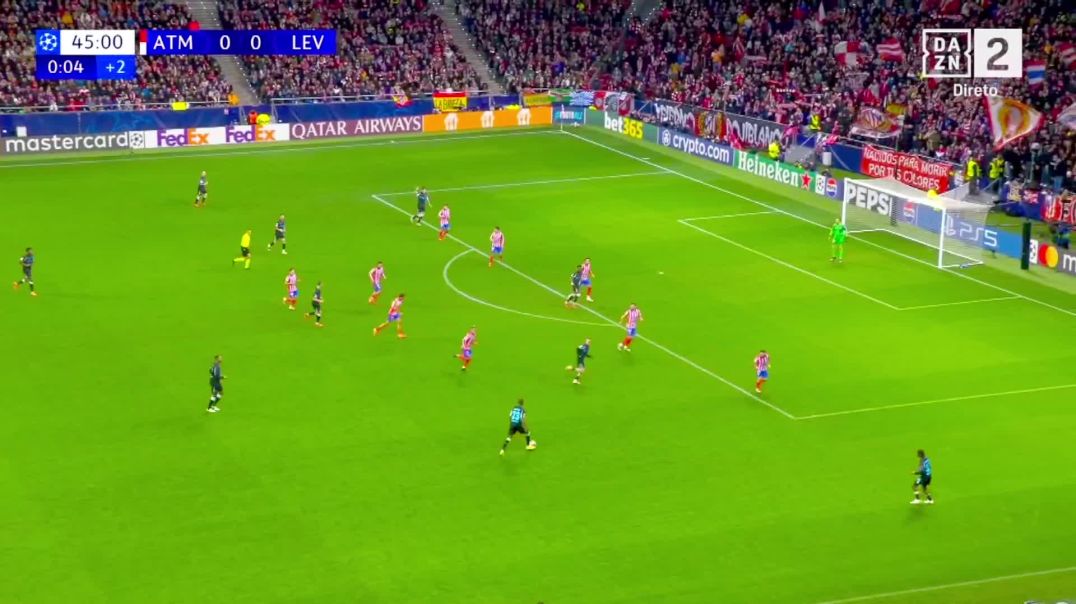 ⁣Atletico Madrid 0 - [1] Bayer Leverkusen - P. Hincapié 45+1'