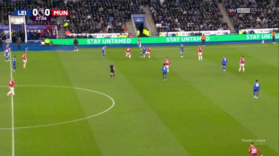 ⁣Leicester City 0 - [1] Manchester United - Rasmus Hojlund 28'