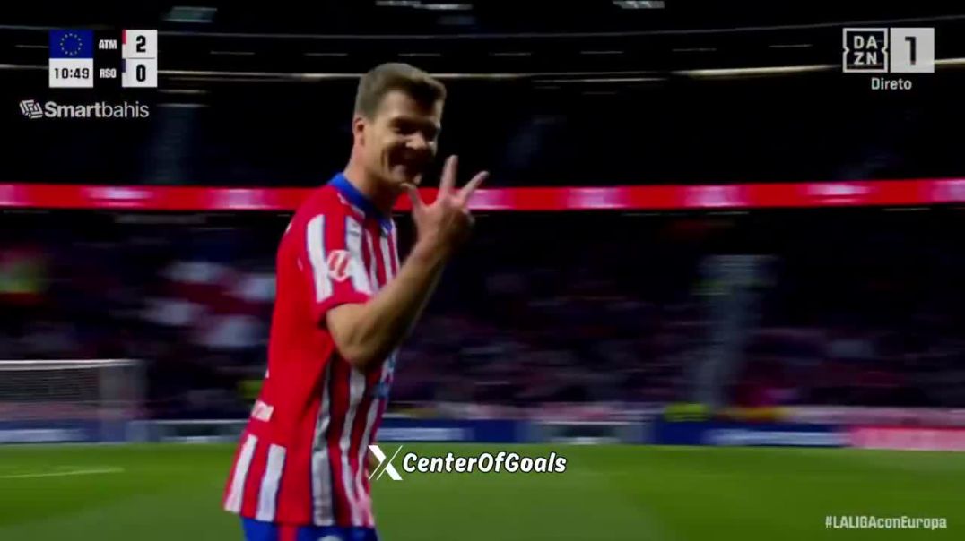 ⁣Atlético Madrid [3]-0 Real Sociedad - Alexander Sørloth 11' (hat-trick)