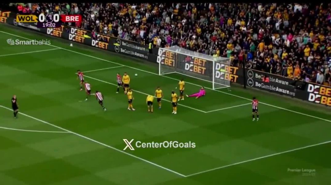 Wolverhampton Wanderers 0-[1] Brentford - Bryan Mbeumo 20'