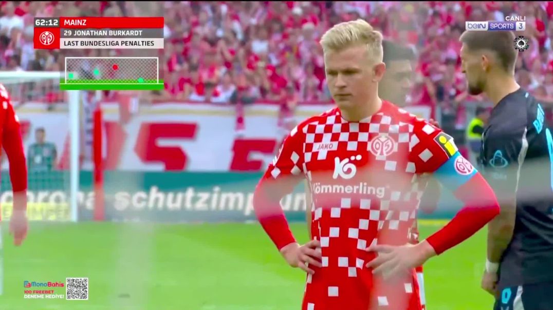 ⁣Mainz [2] - 2 Bayer Leverkusen - Jonathan Burkardt Penalty 63'