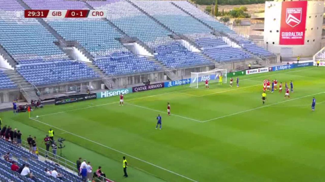 ⁣Gibraltar 0-2 Croatia - Mario Pasalic 30'