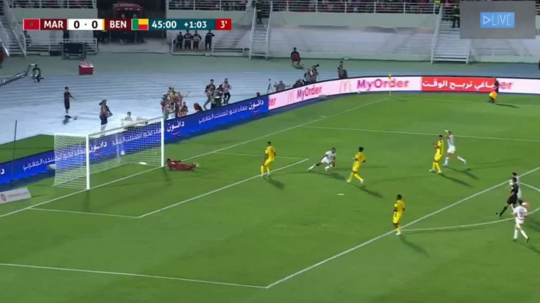 Morocco 1-0 Benin - Ayoub El Kaabi bicycle kick 45'+2'